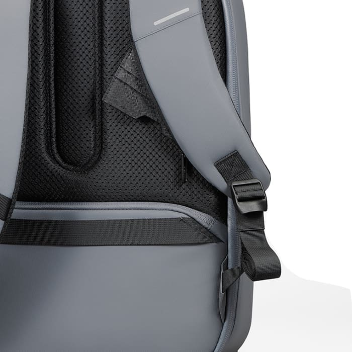 Zaino Bobby Edge Grey con zip nascoste, protezione RFID e porta USB