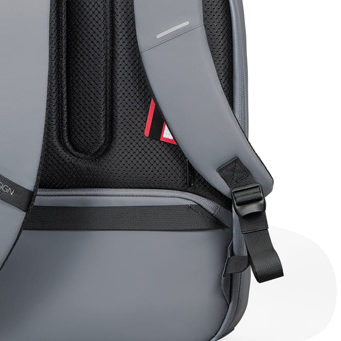 Zaino Bobby Edge Grey con zip nascoste, protezione RFID e porta USB