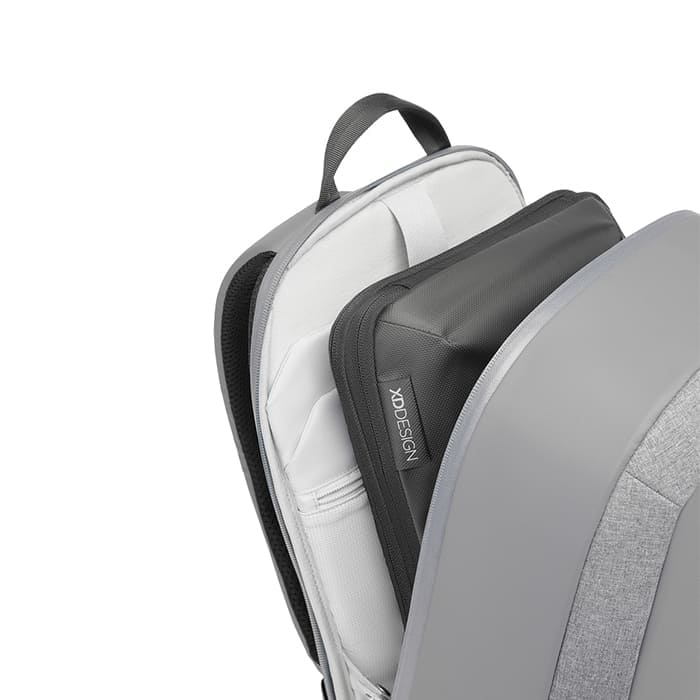 Zaino Bobby Edge Grey con zip nascoste, protezione RFID e porta USB