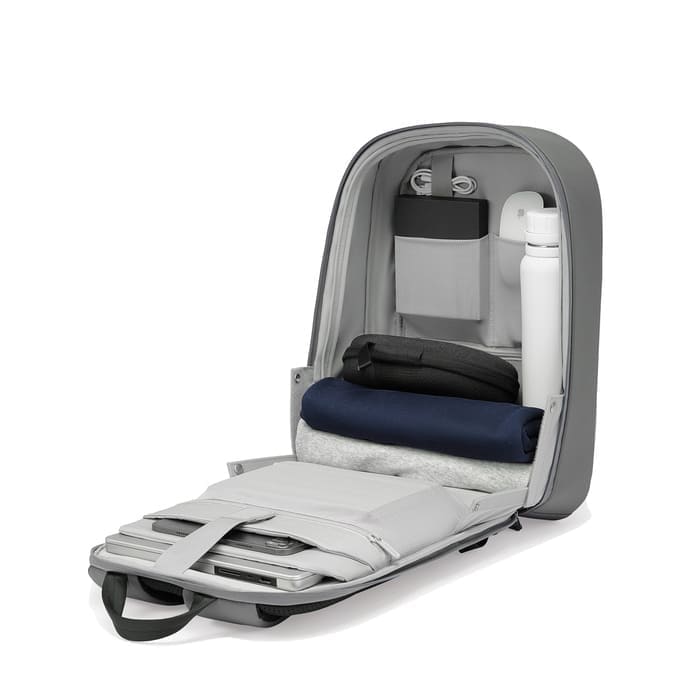 Zaino Bobby Edge Grey con zip nascoste, protezione RFID e porta USB