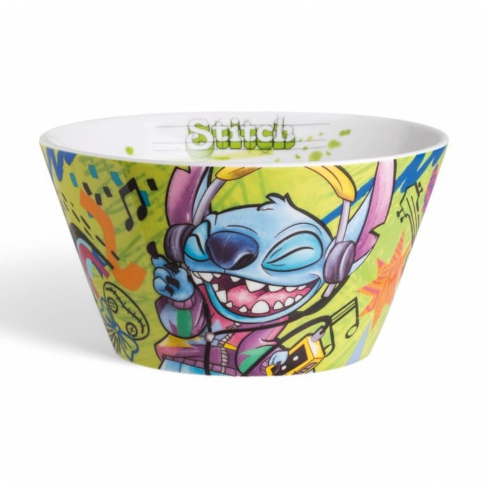 Bowl in ceramica con decorazione Stitch verde, capacità 550ml