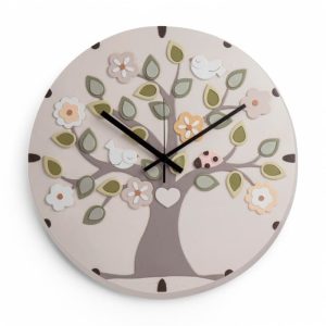 Orologio in ceramica con Albero della Vita verde, diametro 38cm