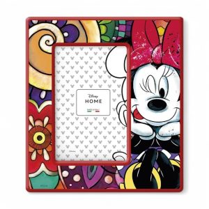Portafoto in ceramica con decorazione Minnie Mouse, dimensioni 18x20cm