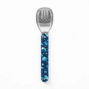 Set posate Akinod 12H12 Fish con decorazione pesci su fondo blu