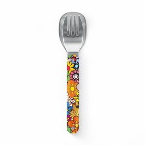 Set posate per bambini Akinod Flowers 70’ con fantasia floreale colorata