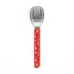 Set posate Akinod 12H12 Helianthemum Red con decoro floreale rosso