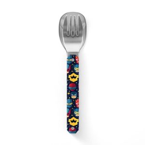 Set posate Akinod Mini 12H12 Superheroes per bambini con grafica supereroi