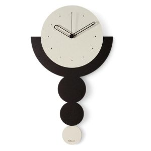Orologio da parete Trilogy avorio e nero con pendolo