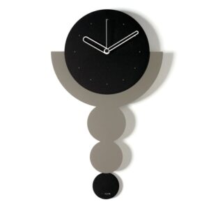 Orologio a pendolo design Arti e Mestieri Trilogy nero e fango