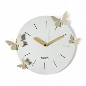 Orologio Battito d’Ali Arti & Mestieri cenere con farfalle crema