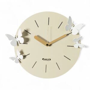 Orologio Battito d’Ali Arti & Mestieri crema con farfalle bianche