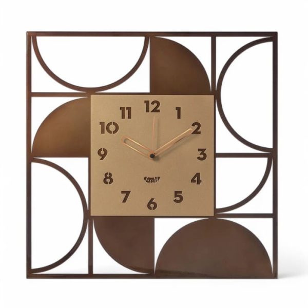 Orologio da parete Arti & Mestieri Glam in ferro caramello e oro laccato