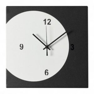 Orologio da parete Ecleo Arti & Mestieri nero bianco marmo