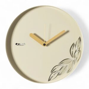 Orologio da parete Alba Arti & Mestieri crema con foglie traforate