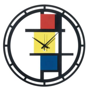 Orologio da parete Arti e Mestieri Mondrian 50 multicolore