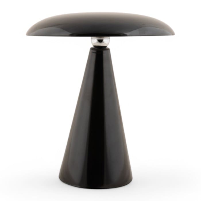 Lampada Phoebe LED nera da tavolo con finitura lucida