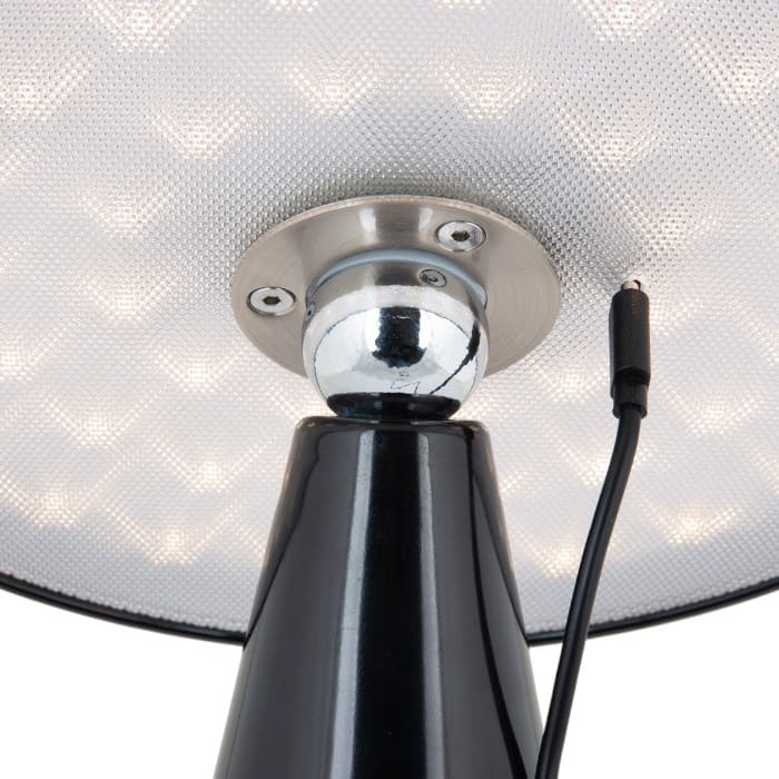 Lampada Phoebe LED nera da tavolo con finitura lucida