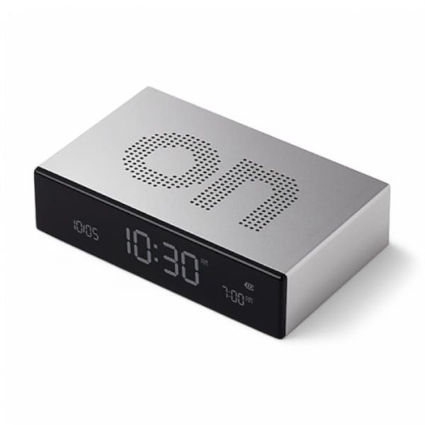 Sveglia Lexon Flip Premium in alluminio satinato