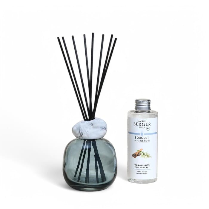 Diffusore Maison Berger MINERAL Blu 200ml con profumo Thé Blanc Pureté