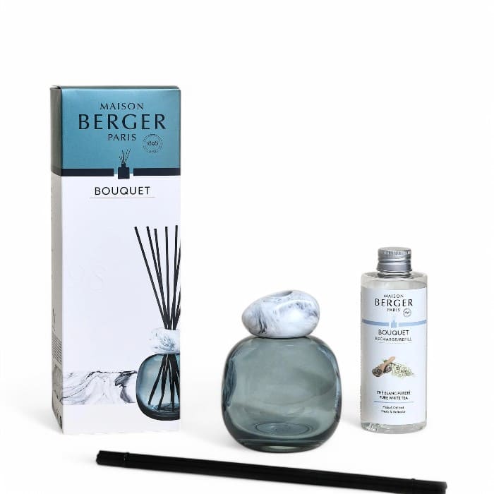 Diffusore Maison Berger MINERAL Blu 200ml con profumo Thé Blanc Pureté