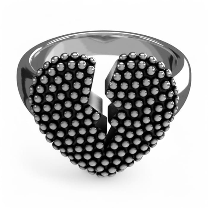 Anello Richmond a cuore spezzato in bronzo argentato
