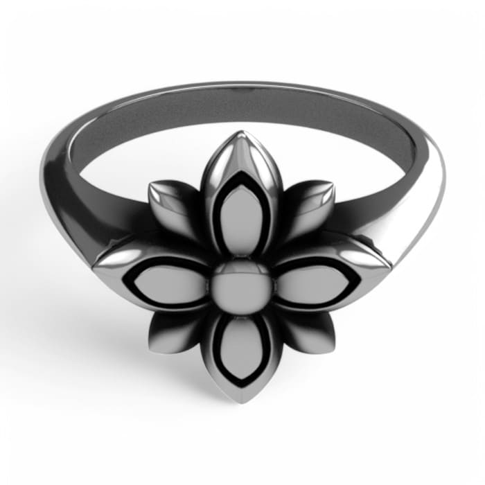 Anello Richmond con fiore giglio in bronzo argentato