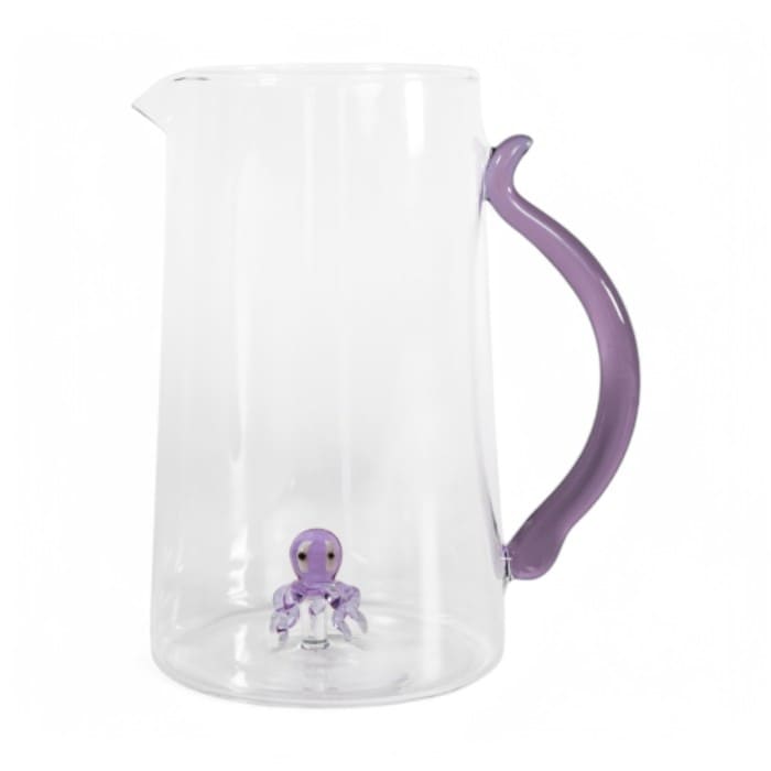 Caraffa WD Lifestyle in vetro borosilicato con polpo in vetro colorato