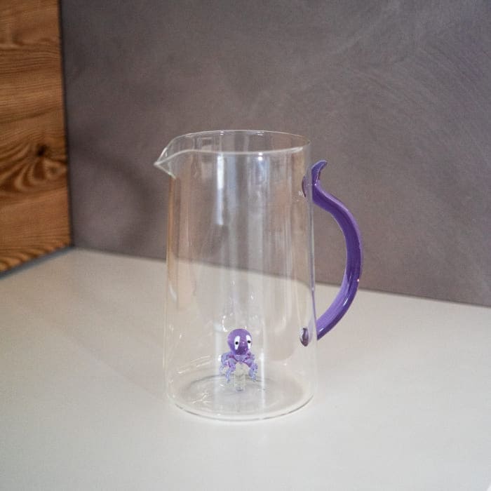 Caraffa WD Lifestyle in vetro borosilicato con polpo in vetro colorato