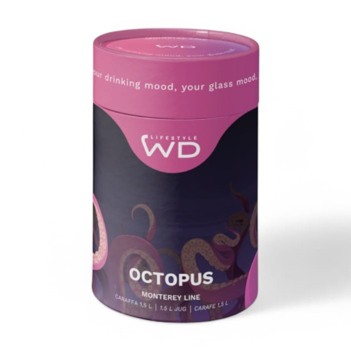 Caraffa WD Lifestyle in vetro borosilicato con polpo in vetro colorato