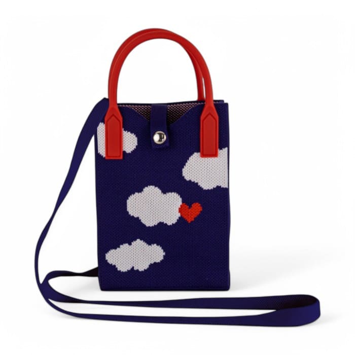 Portacellulare in maglia WD Lifestyle con decorazione a nuvole