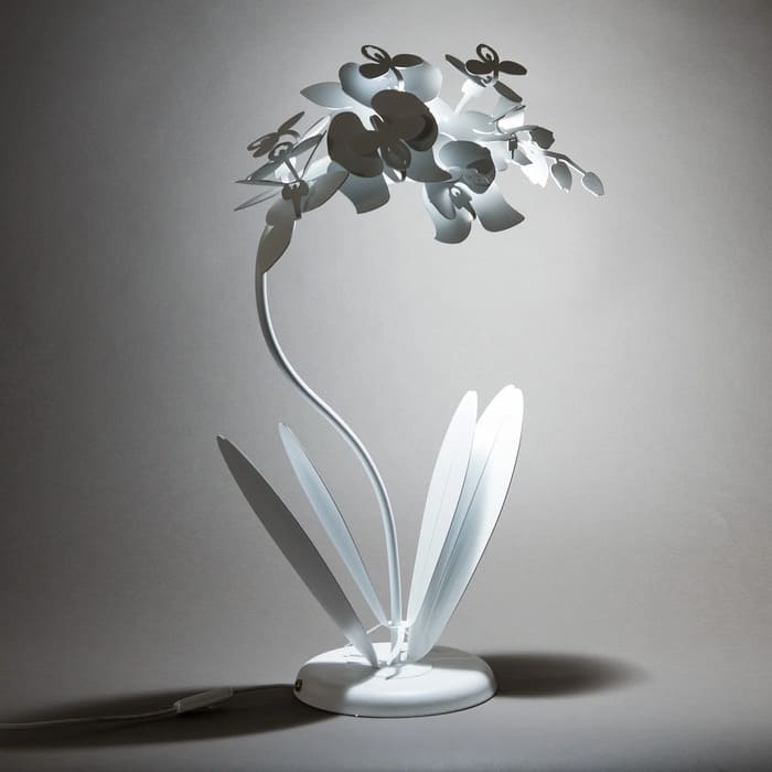 Lampada Orchidea bianca Arti & Mestieri con struttura floreale
