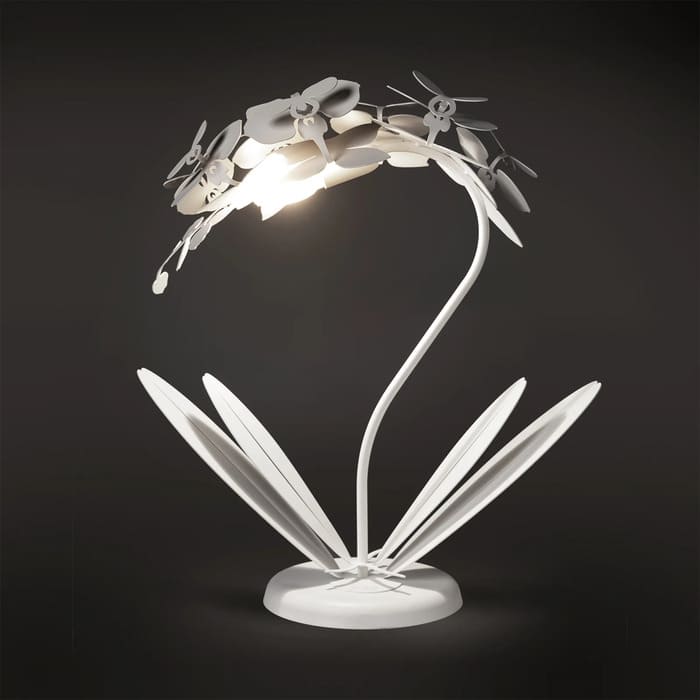 Lampada Orchidea bianca Arti & Mestieri con struttura floreale