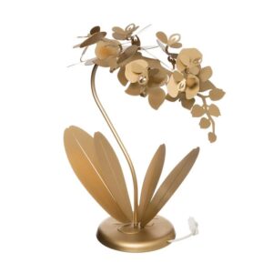 Lampada Orchidea piccola oro Arti & Mestieri con base fogliare