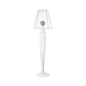 Lampada Minerva bianca da terra con struttura filiforme