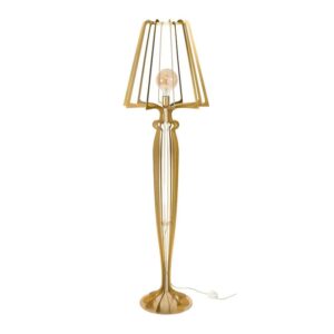 Lampada da terra Minerva oro trasparente con struttura aperta