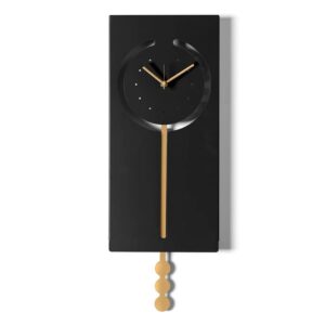 Orologio a pendolo nero e oro Arti e Mestieri modello Omega