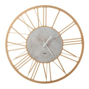 Orologio da parete Arti & Mestieri Big 90 oro e marmo travertino