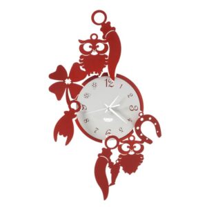 Orologio Good Luck Arti & Mestieri rosso con quadrante marmo