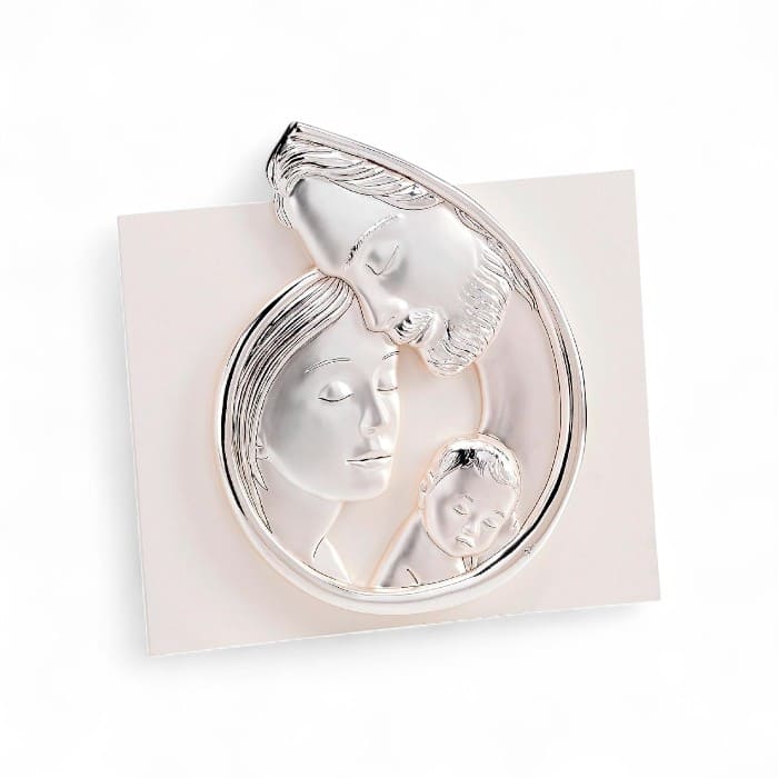 Sacra Famiglia Fantin Argenti 23x23 cm argento e legno