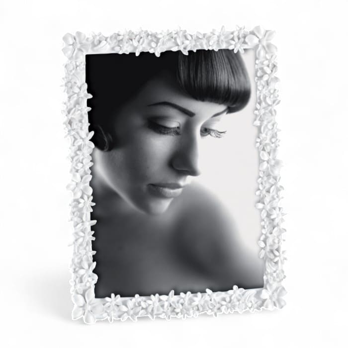 Portafoto floreale in resina 13x18 cm