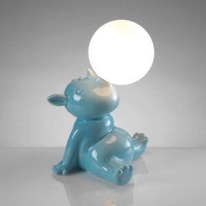 Lampada LED a forma di rinoceronte in porcellana di Mascagni Casa