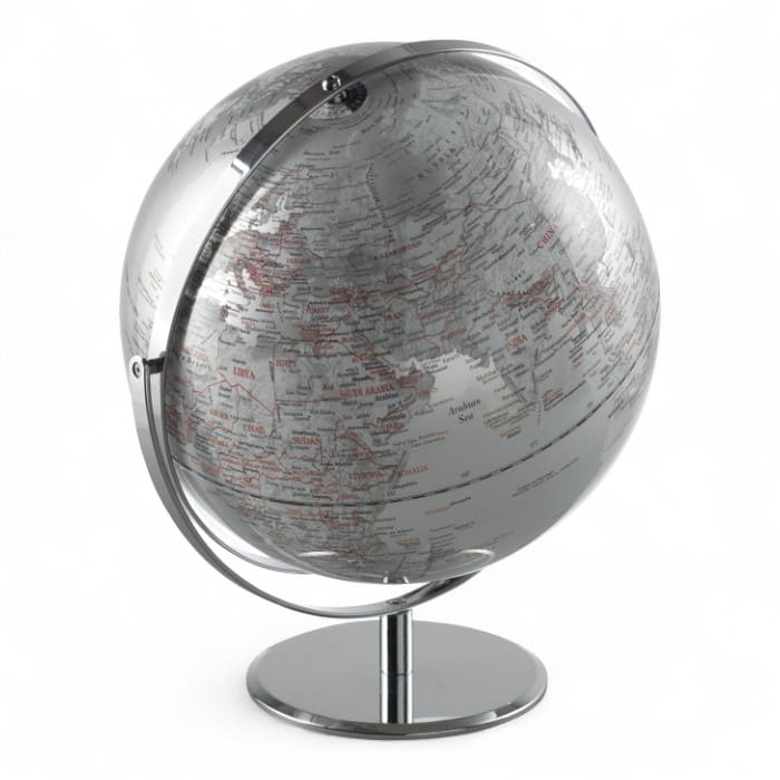 Mappamondo Mascagni Casa LED argento diam. 30 cm
