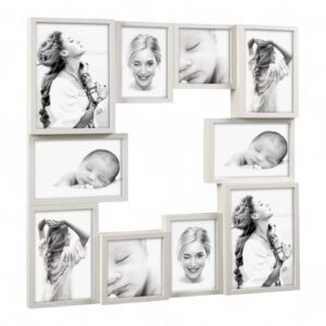 Cornice multipla bianca per 10 foto di varie dimensioni