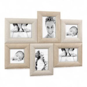 Portafoto multiplo per 6 fotografie effetto legno chiaro Mascagni Casa