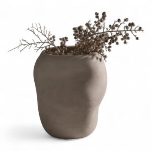 Vaso in terracotta colore tortora da 22,5 cm
