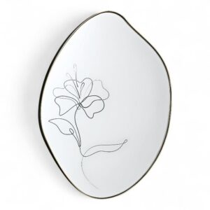 Specchio WALD Fiore 40x60 cm con cornice in metallo brunito