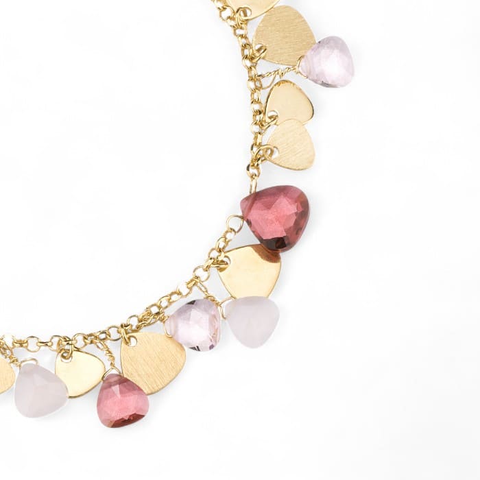 Bracciale Dvccio in argento 925 con cristalli rosa e oro