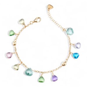 Bracciale Positano Dvccio in Argento 925 Oro 24KT con cristalli multicolor