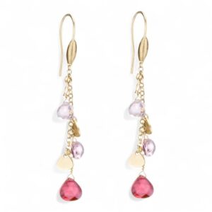 Orecchini Capri in Argento 925 con cristalli rosa Dvccio