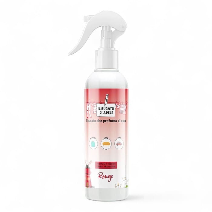 Flacone spray da 250 ml di Profumatore per Tessuti Rouge Il Bucato di Adele